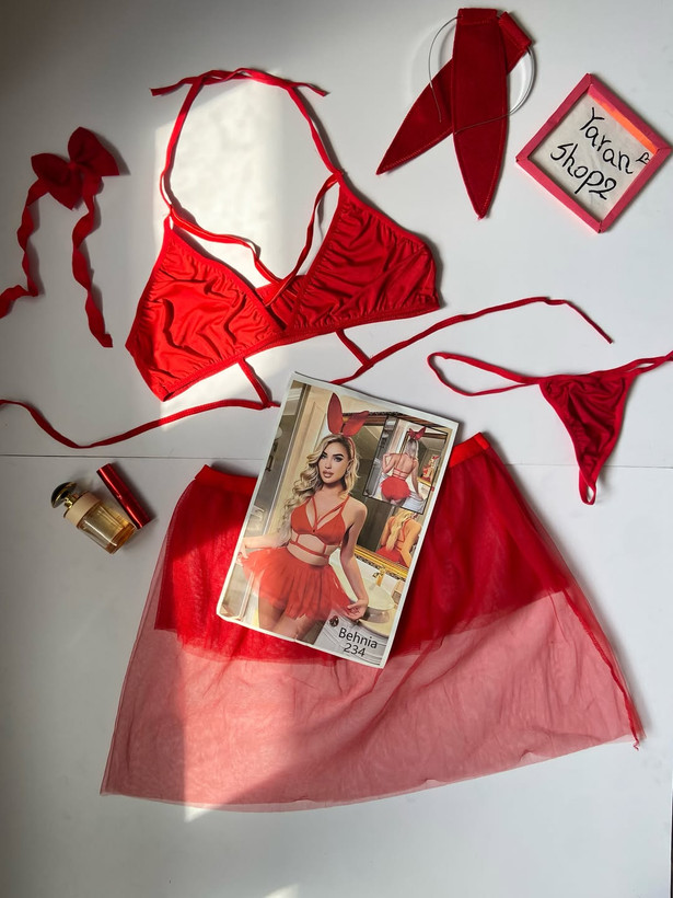 کاستوم فانتزی خرگوشی کد ۱۳۵ / قرمز و مشکی